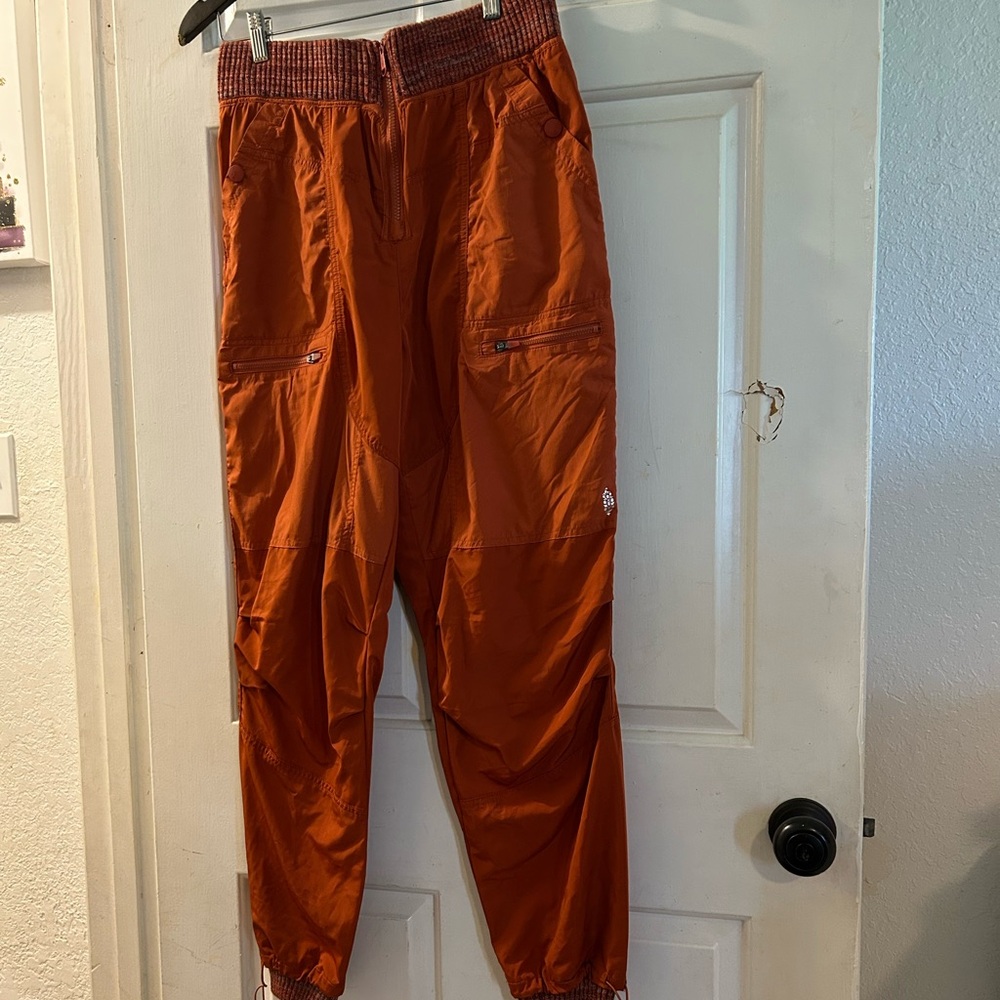 Free People Rust Orange Lightweight Cargo Joggers